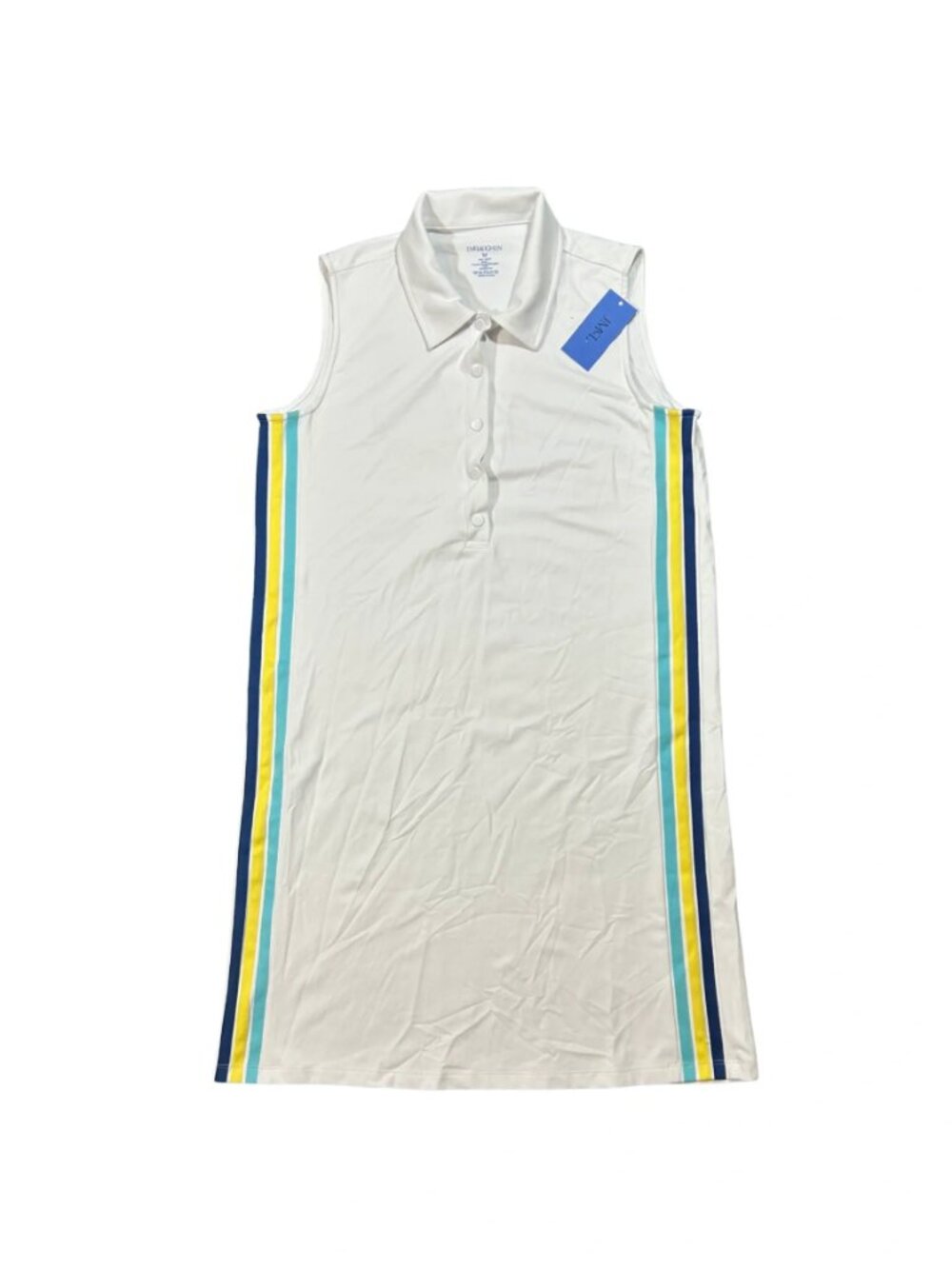 J. McLaughlin Women's White Blue Sleeveless Volley Dress Tennis Golf NWT